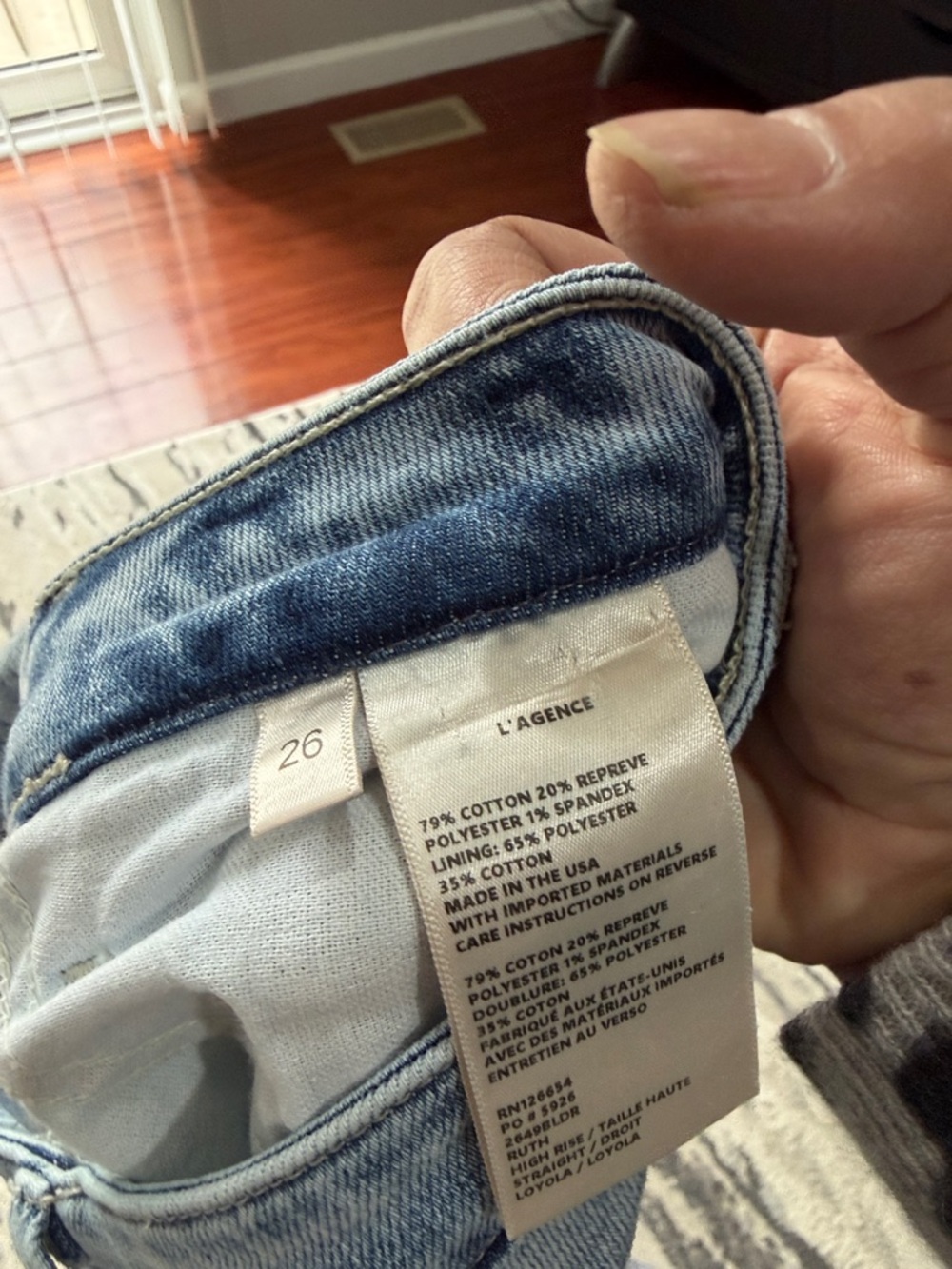 L’agence Ruth Jeans With Raw Hem (Loyola Wash) size 26 high rise - Picture 5 of 6